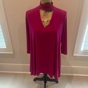 Clara Sunwoo - Long Sleeve Choker Top - Magenta